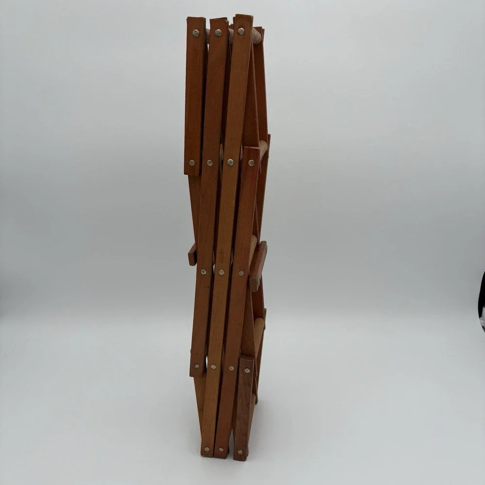MCM Wooden Folding Accordion Style Wine 8 Bottle Rack‎